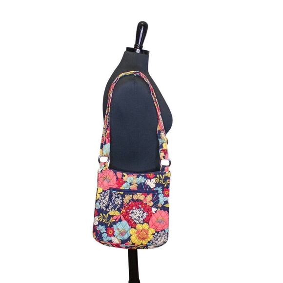 Vera Bradley Happy Trails Print Crossbody Bag Floral Purse Quilted - Picture 3 of 4